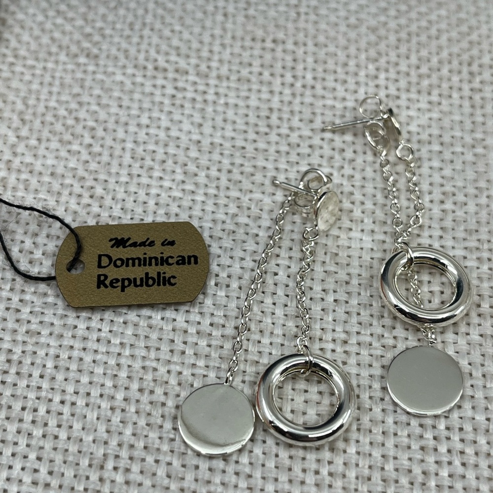 Vintage Sterling Silver Dangle Earrings Made in Dominican Republic - Picture 10 of 14